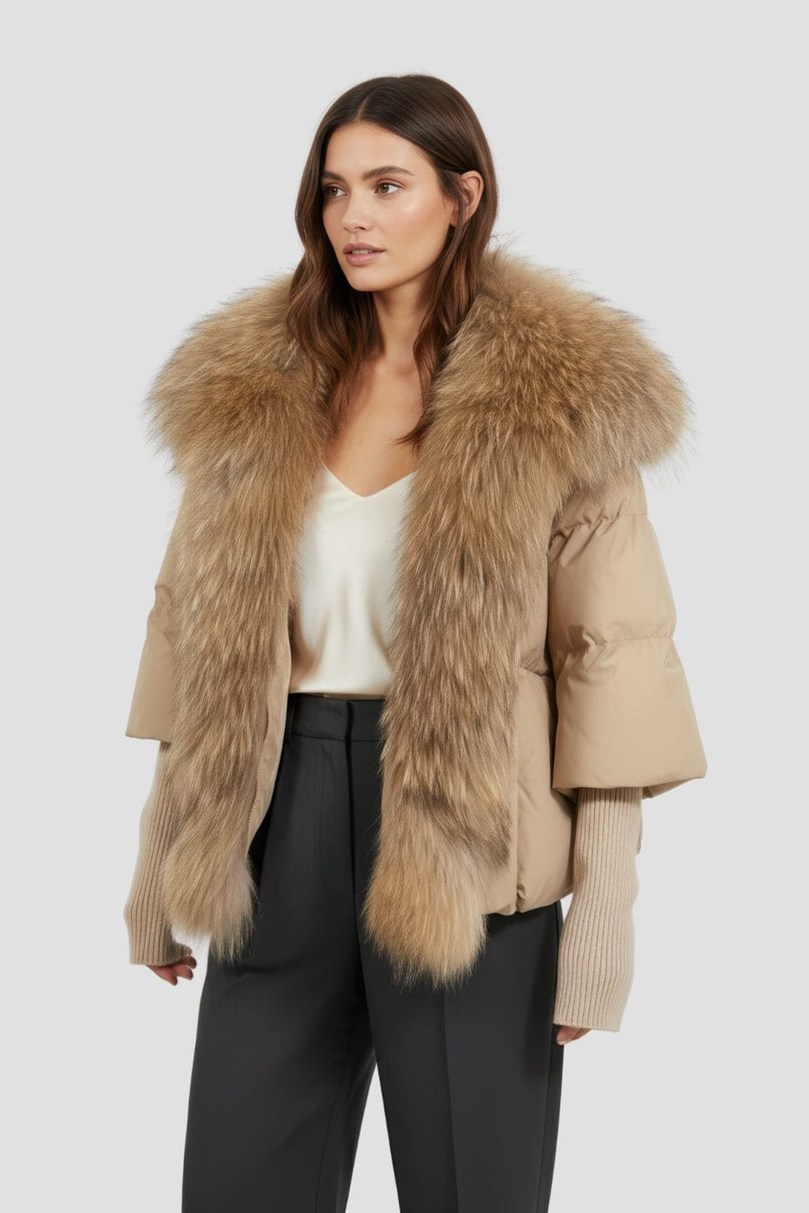 Doudoune fourrure femme chaude Héritage fourrure