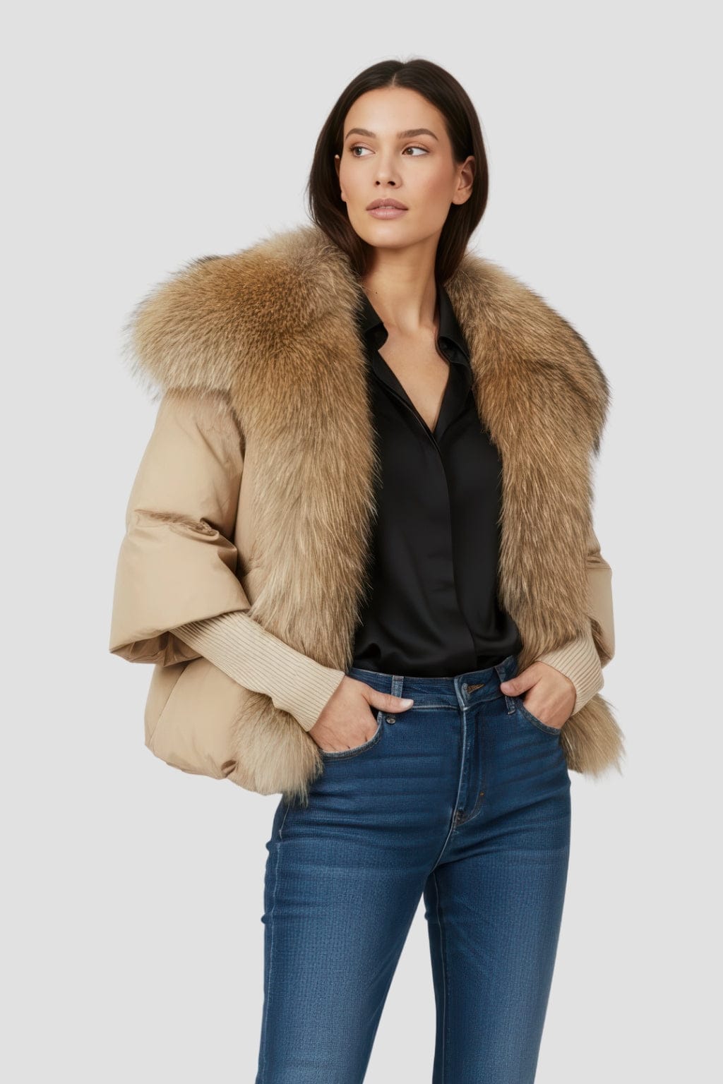 Doudoune fourrure femme chaude Héritage fourrure