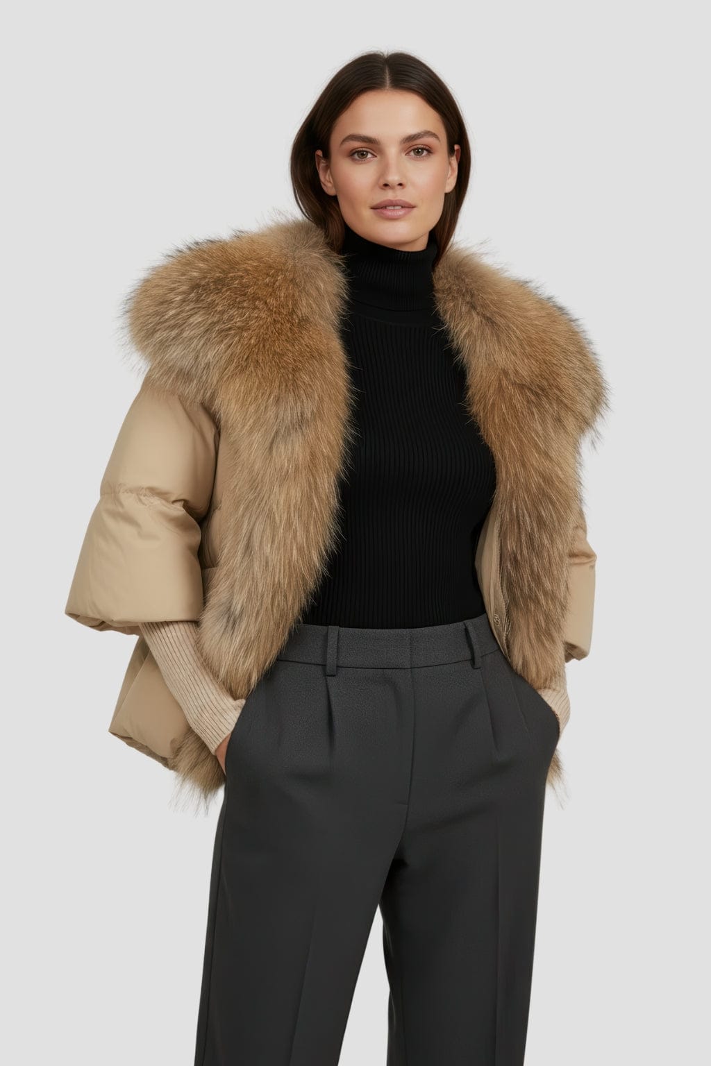 Doudoune fourrure femme chaude Héritage fourrure