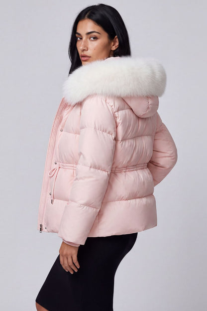 Doudoune fourrure femme rose Héritage fourrure