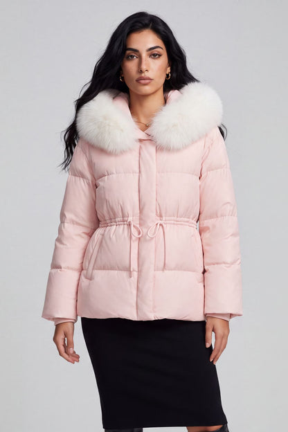 Doudoune fourrure femme rose Héritage fourrure