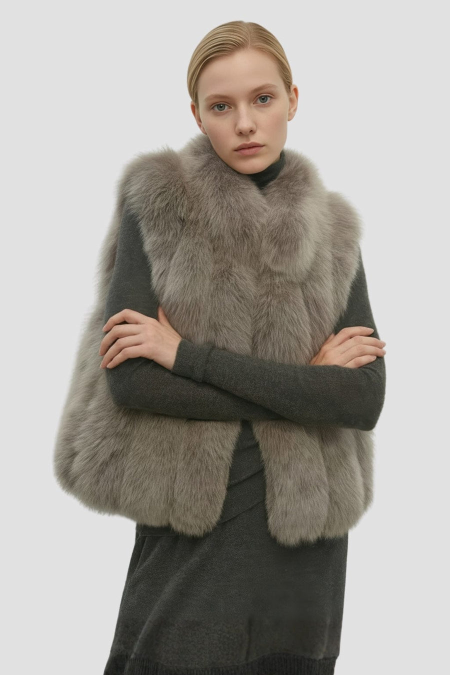 Gilet col en fourrure femme Héritage fourrure