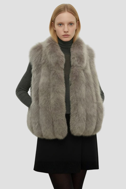 Gilet col en fourrure femme Héritage fourrure