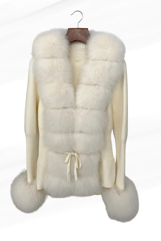 Gilet court en fourrure beige Héritage fourrure