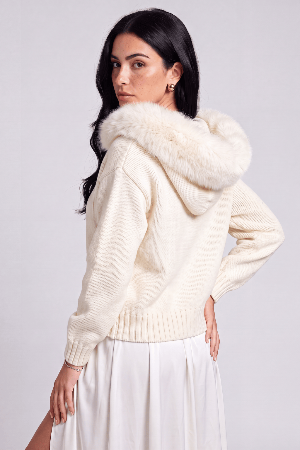 Gilet court en fourrure beige Héritage fourrure