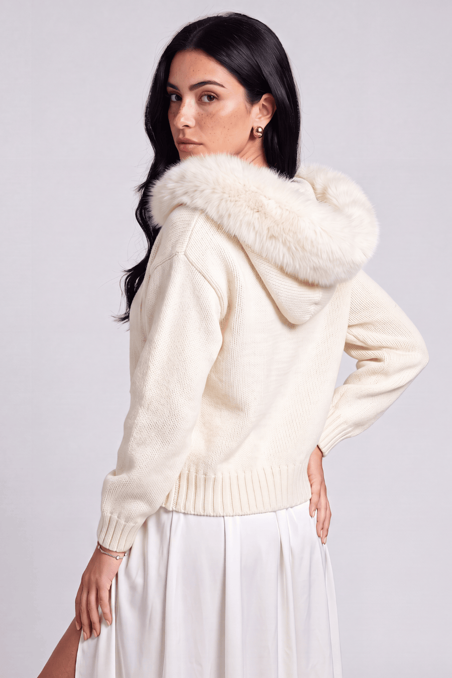 Gilet court en fourrure beige Héritage fourrure