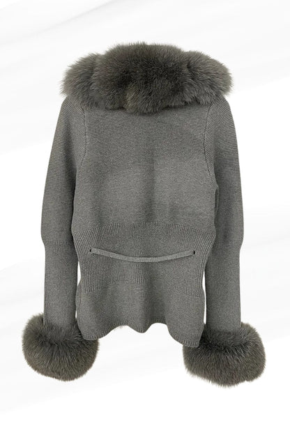 Gilet court en fourrure gris Héritage fourrure