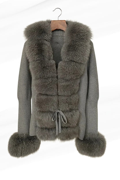 Gilet court en fourrure gris Héritage fourrure