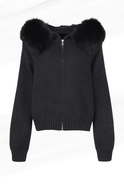 Gilet court en fourrure noir Héritage fourrure