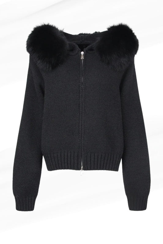Gilet court en fourrure noir Héritage fourrure