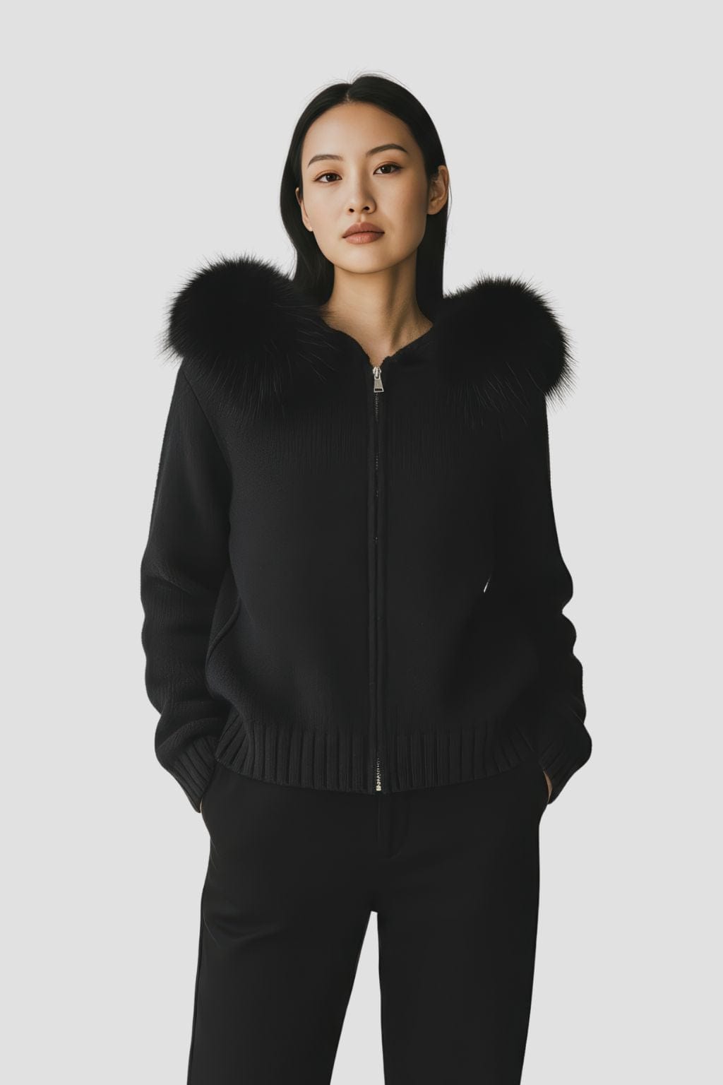 Gilet court en fourrure noir Héritage fourrure