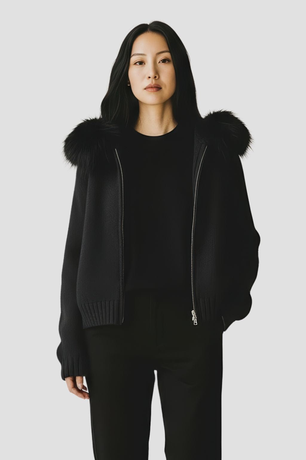 Gilet court en fourrure noir Héritage fourrure