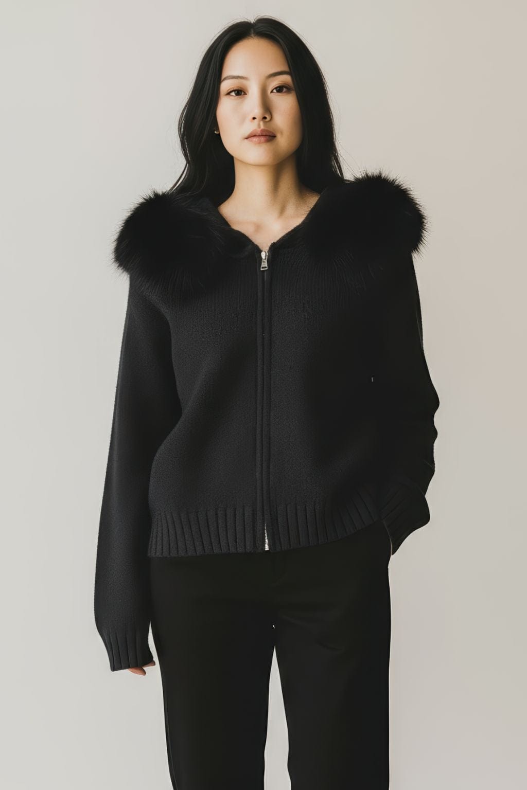 Gilet court en fourrure noir Héritage fourrure