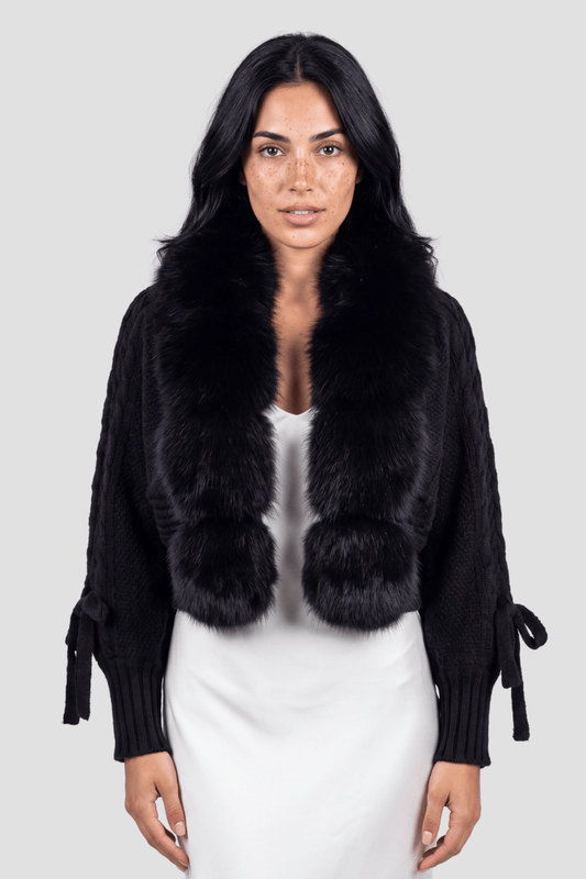 Gilet court en fourrure noir Héritage fourrure