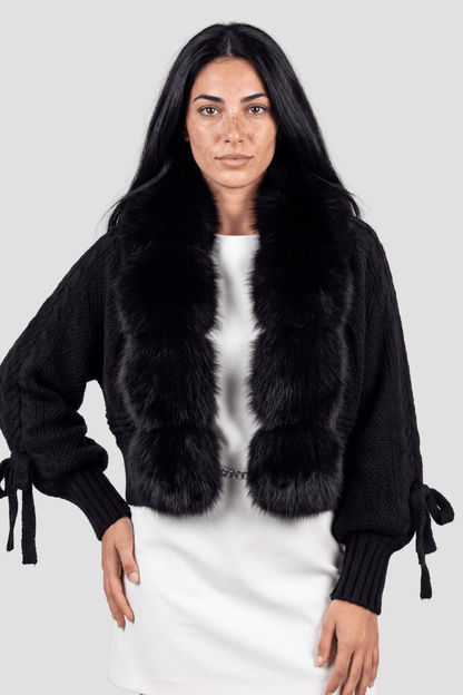 Gilet court en fourrure noir Héritage fourrure