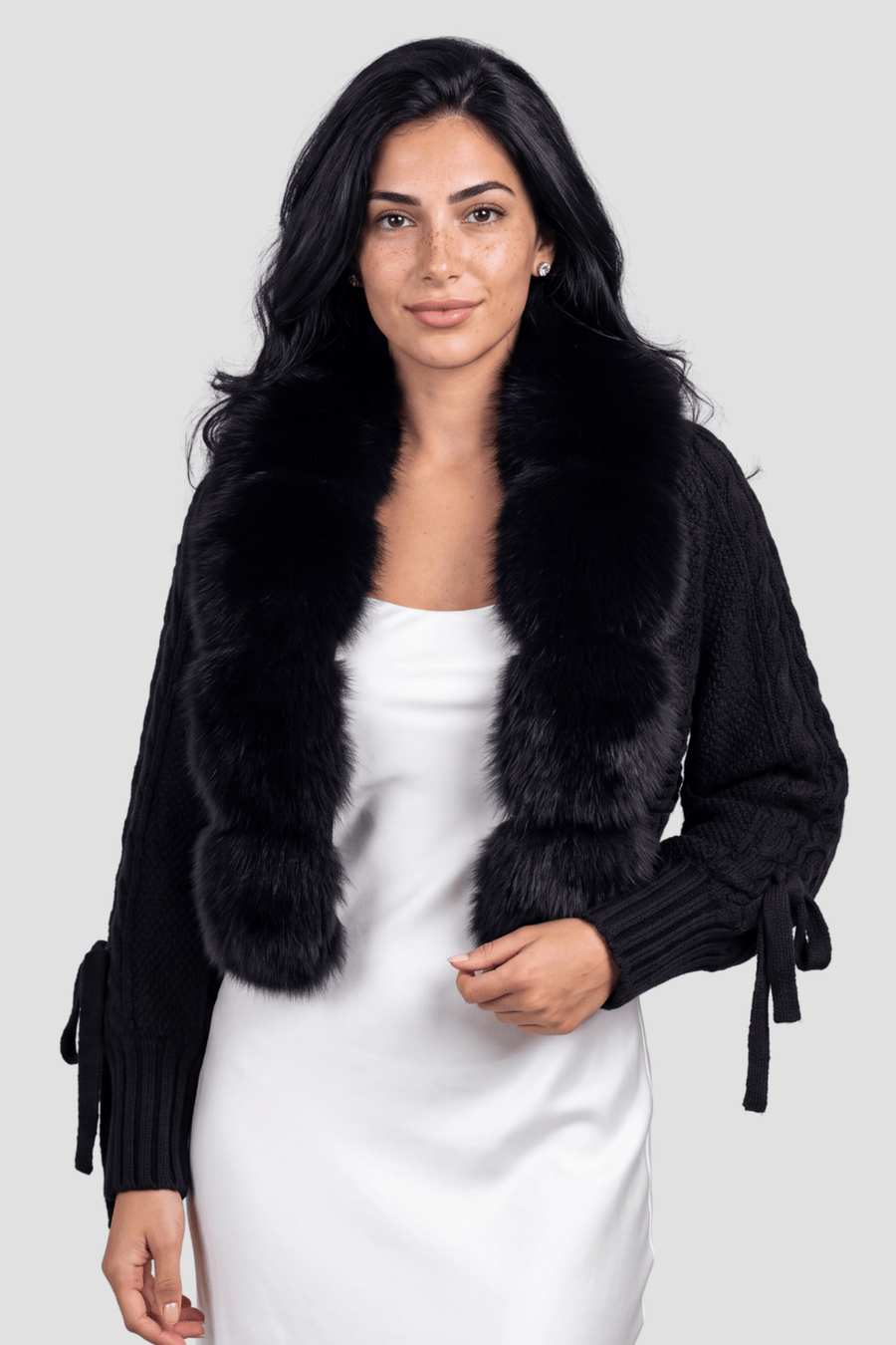 Gilet court en fourrure noir Héritage fourrure