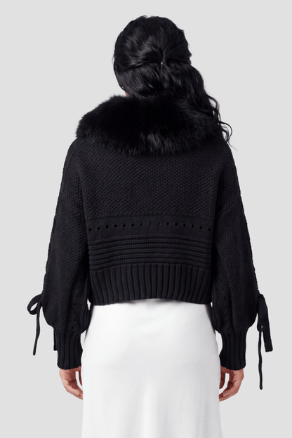 Gilet court en fourrure noir Héritage fourrure