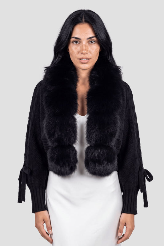 Gilet court en fourrure noir Héritage fourrure