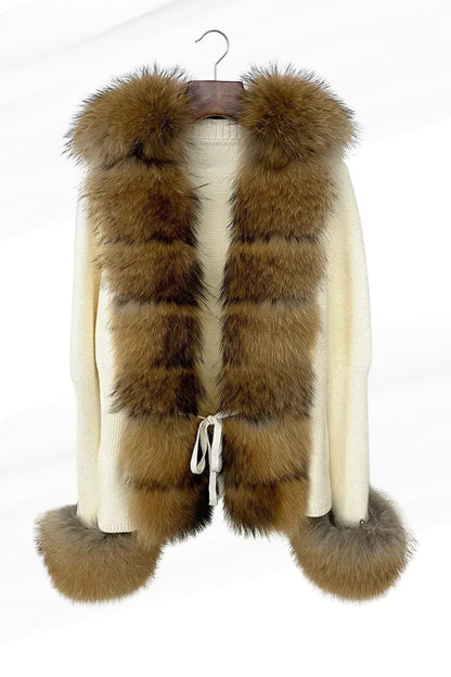 Gilet en fourrure de raton laveur blanc Héritage fourrure
