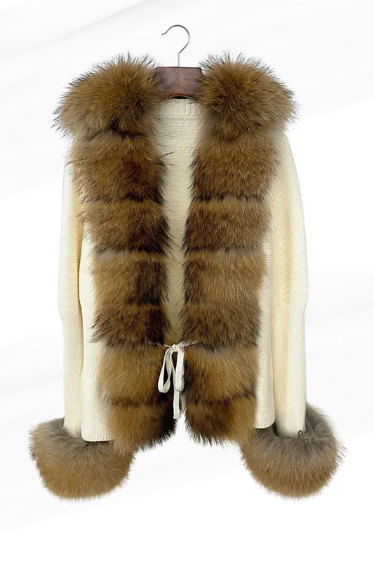 Gilet en fourrure de raton laveur blanc Héritage fourrure