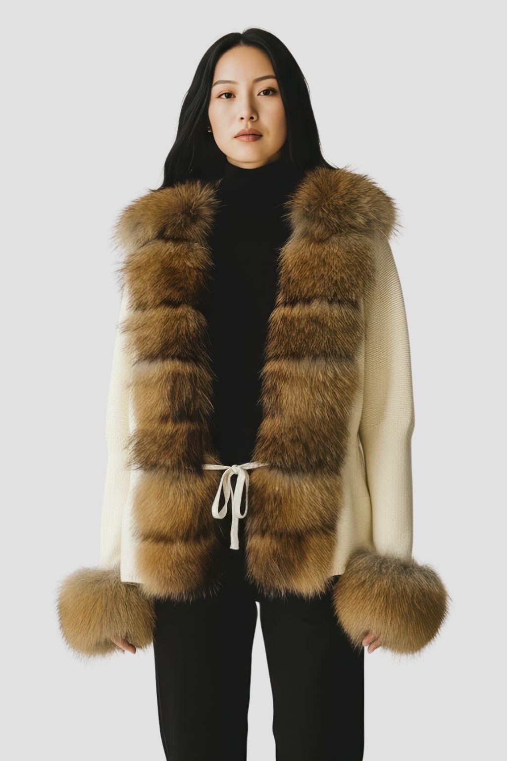 Gilet en fourrure de raton laveur blanc Héritage fourrure