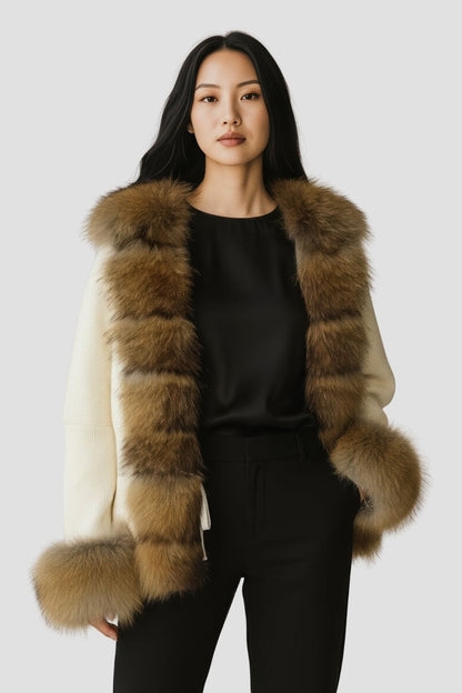 Gilet en fourrure de raton laveur blanc Héritage fourrure