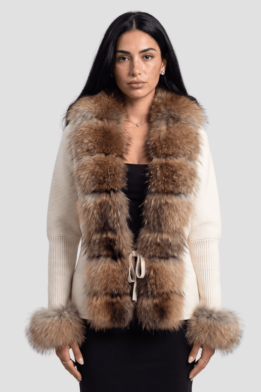 Gilet en fourrure de raton laveur blanc Héritage fourrure