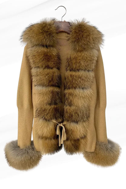Gilet en fourrure de raton laveur marron Héritage fourrure