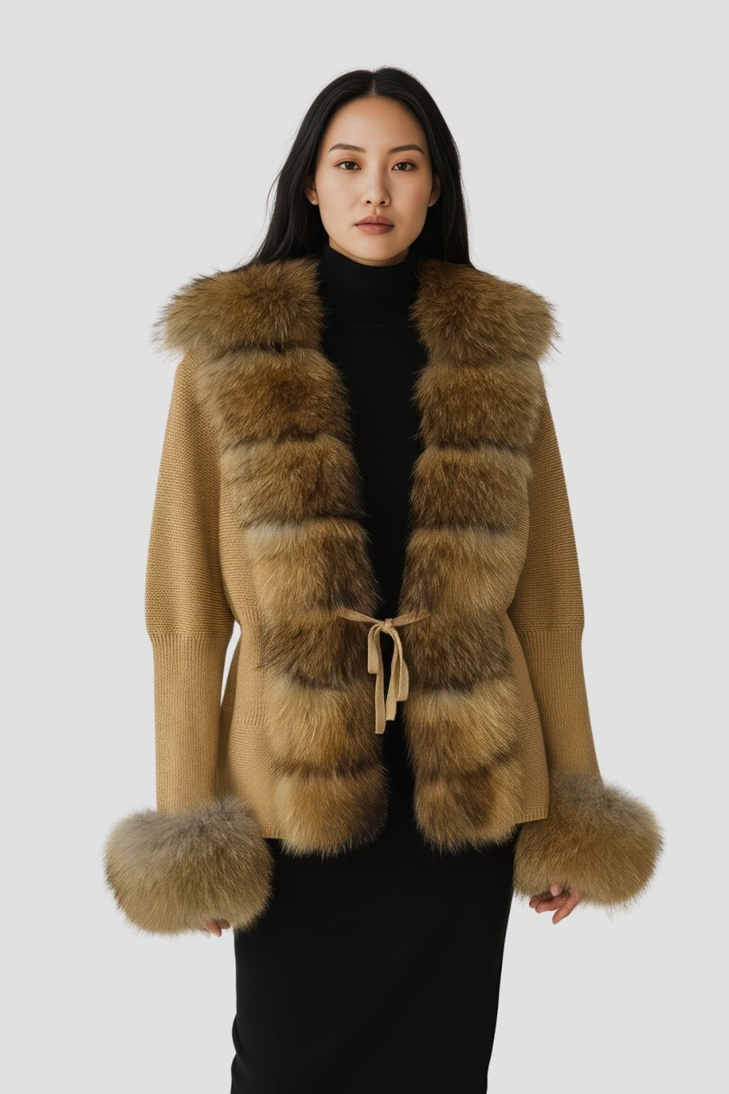 Gilet en fourrure de raton laveur marron Héritage fourrure