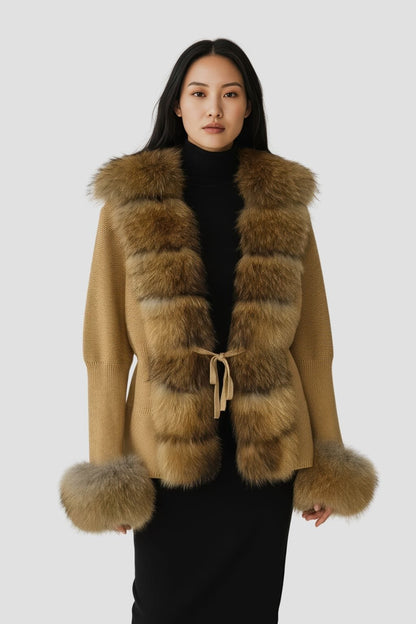 Gilet en fourrure de raton laveur marron Héritage fourrure