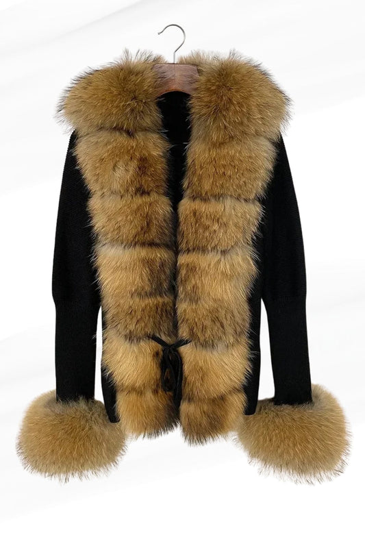 Gilet en fourrure de raton laveur noir Héritage fourrure