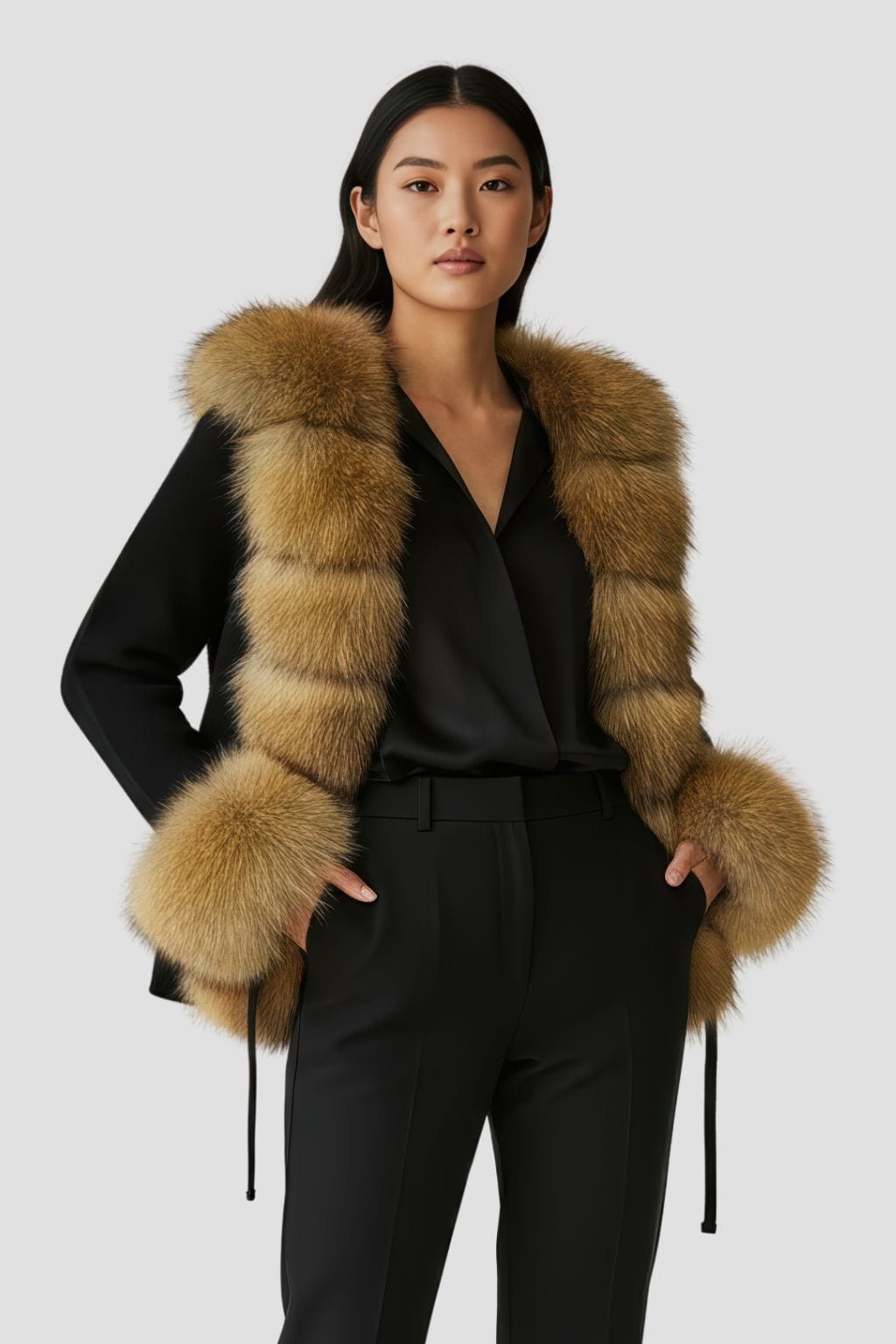 Gilet en fourrure de raton laveur noir Héritage fourrure