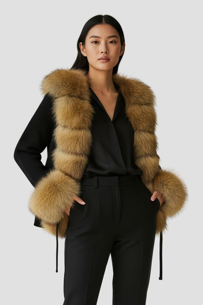 Gilet en fourrure de raton laveur noir Héritage fourrure