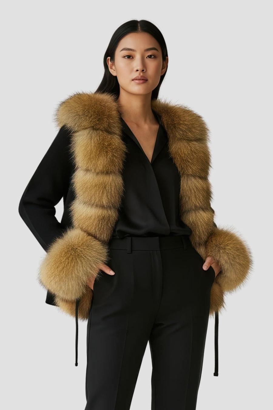 Gilet en fourrure de raton laveur noir Héritage fourrure