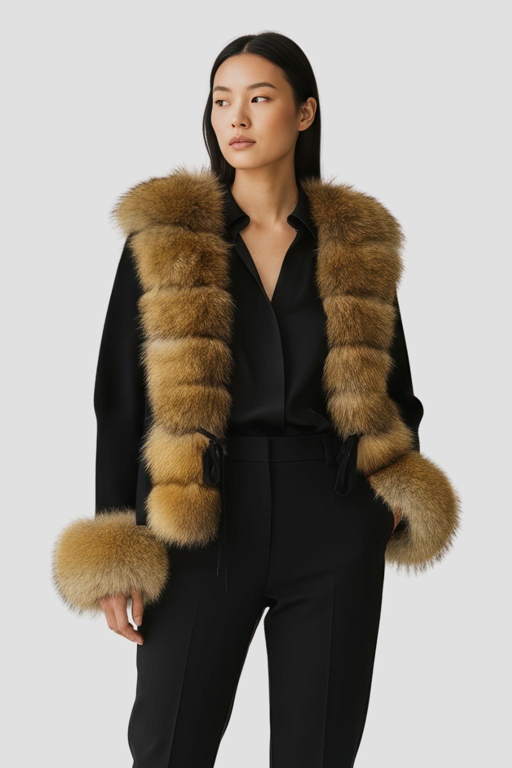 Gilet en fourrure de raton laveur noir Héritage fourrure