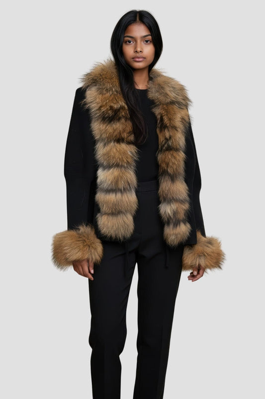 Gilet en fourrure de raton laveur noir Héritage fourrure