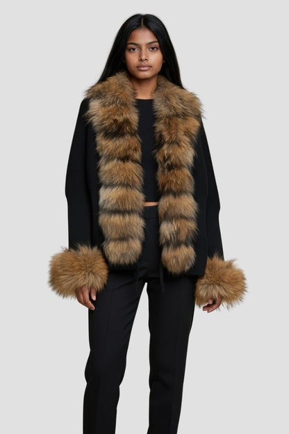Gilet en fourrure de raton laveur noir Héritage fourrure