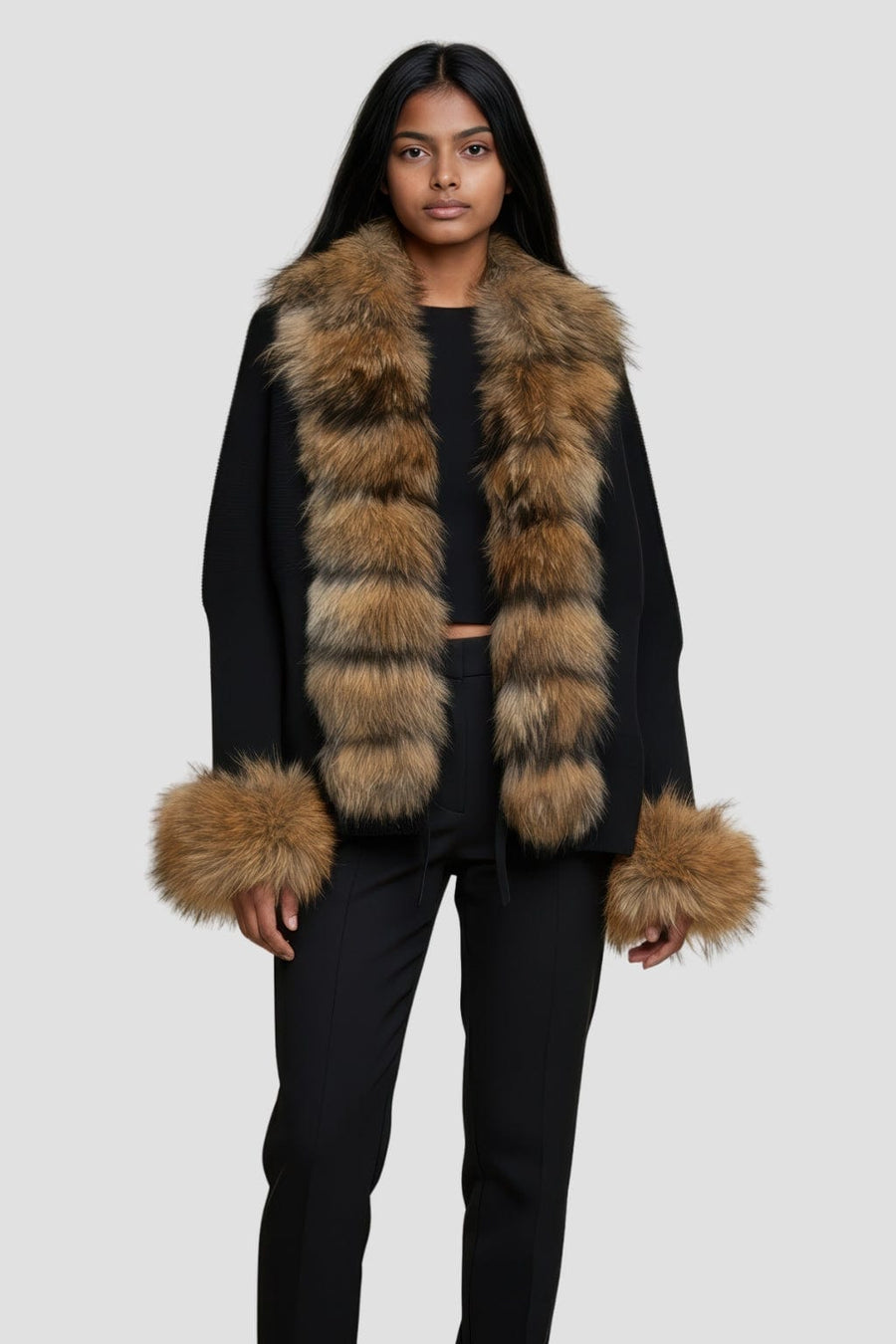 Gilet en fourrure de raton laveur noir Héritage fourrure