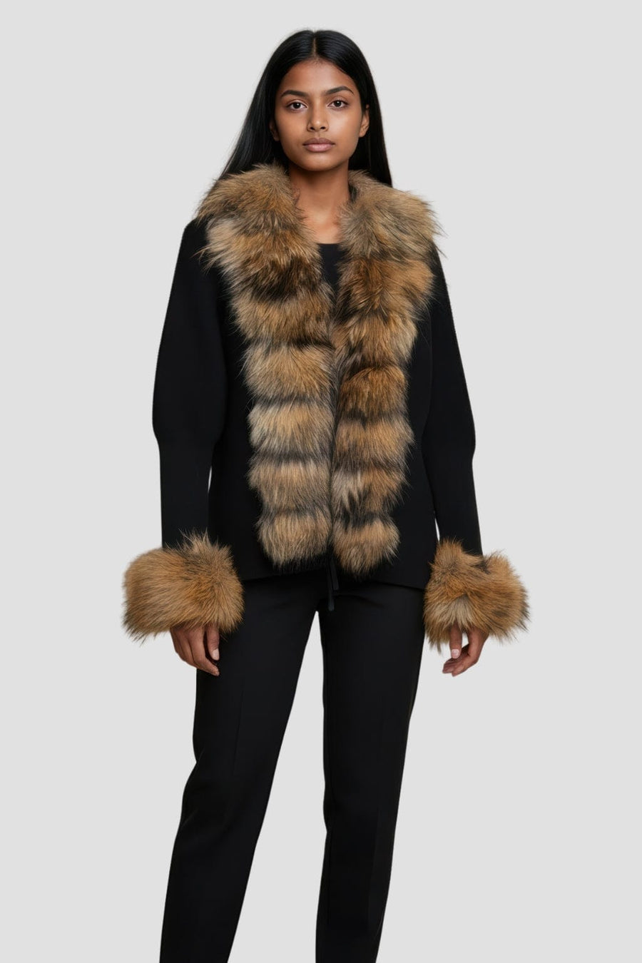 Gilet en fourrure de raton laveur noir Héritage fourrure