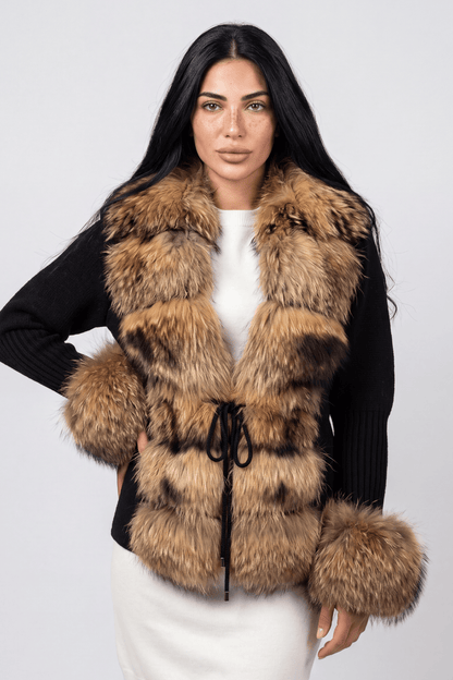 Gilet en fourrure de raton laveur noir Héritage fourrure