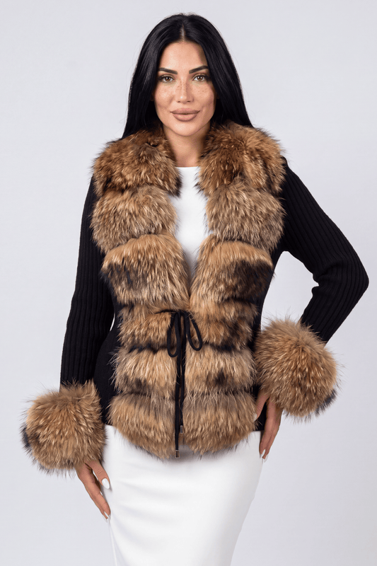 Gilet en fourrure de raton laveur noir Héritage fourrure
