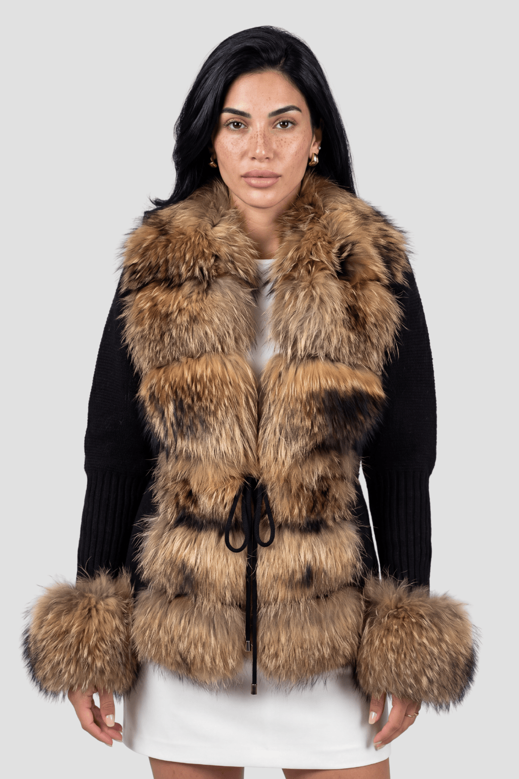 Gilet en fourrure de raton laveur noir Héritage fourrure