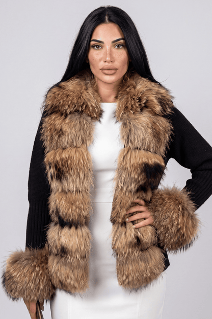 Gilet en fourrure de raton laveur noir Héritage fourrure