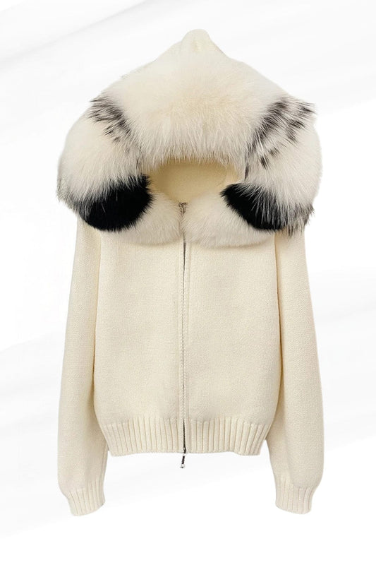 Gilet en fourrure de renard beige Héritage fourrure