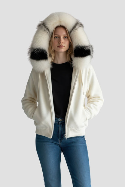 Gilet en fourrure de renard beige Héritage fourrure