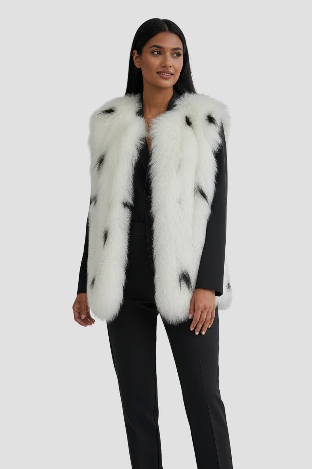 Gilet en fourrure de renard beige Héritage fourrure