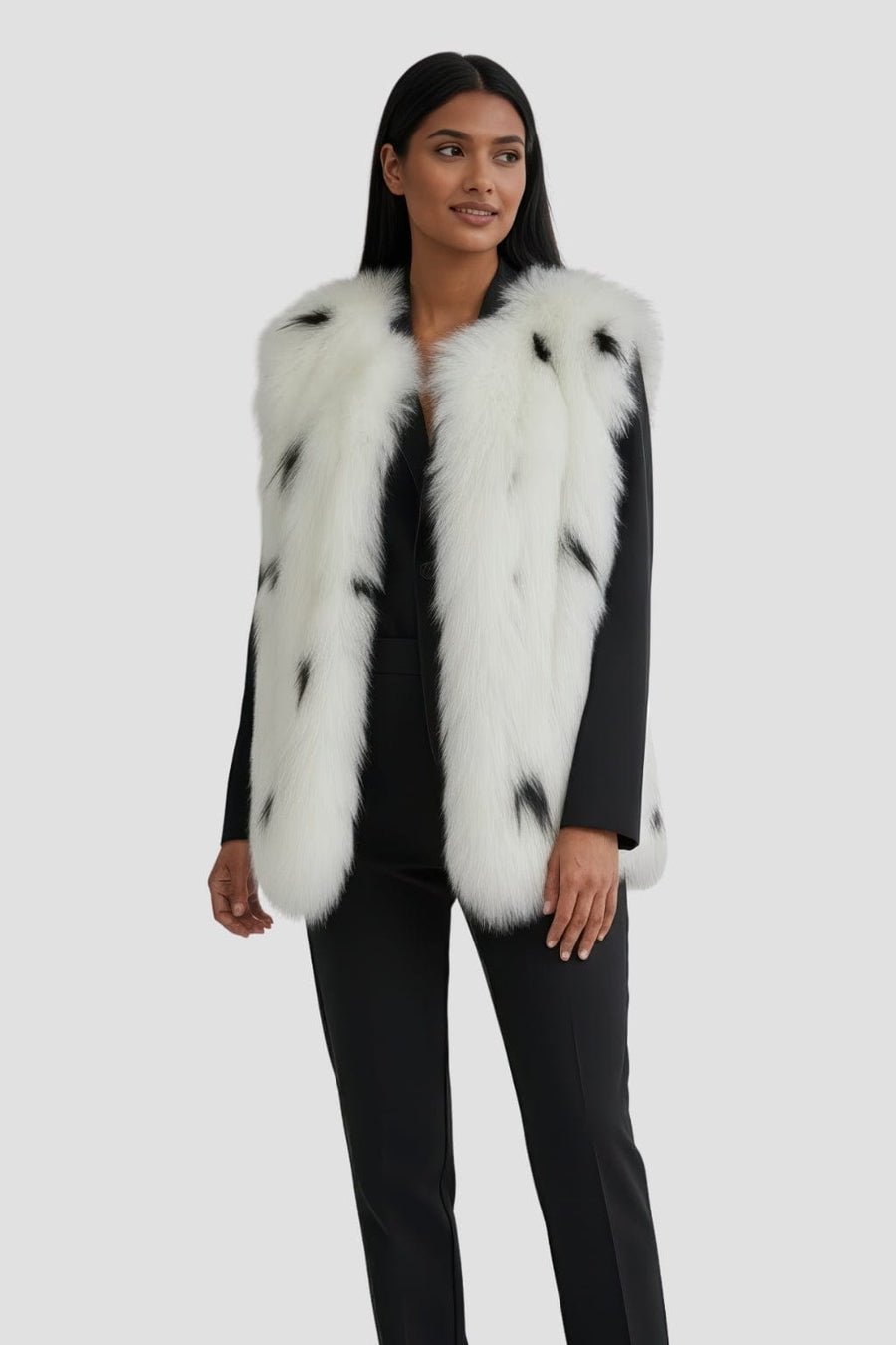 Gilet en fourrure de renard beige Héritage fourrure