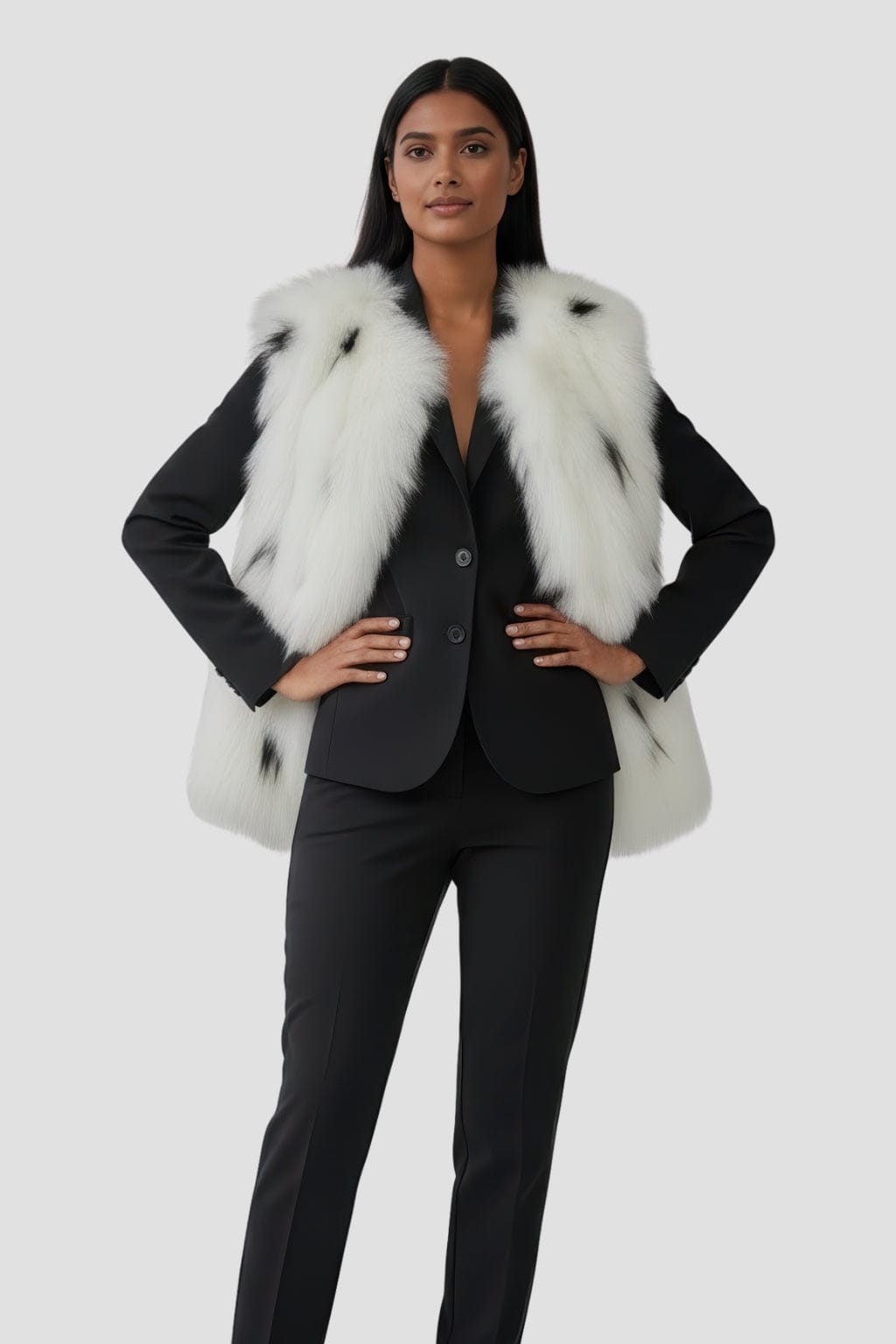 Gilet en fourrure de renard beige Héritage fourrure
