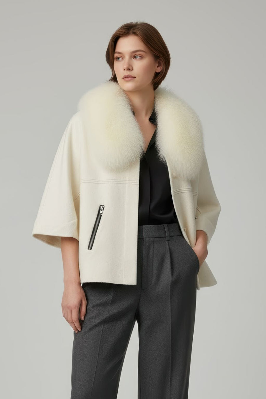 Gilet en fourrure de renard blanc Héritage fourrure