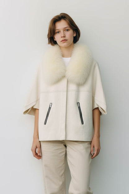 Gilet en fourrure de renard blanc Héritage fourrure